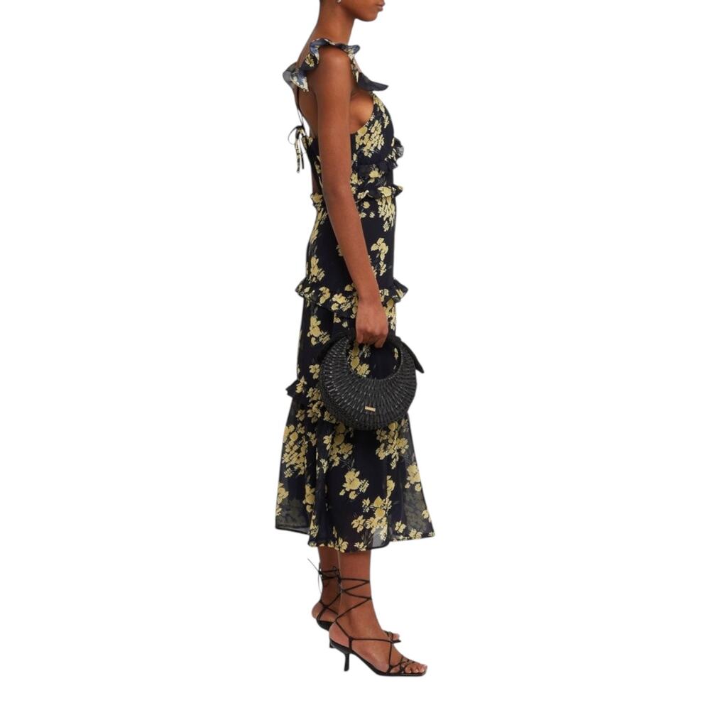 o.p.t. Floral Midi Dress in Navy and Yellow - Picture 5 of 13